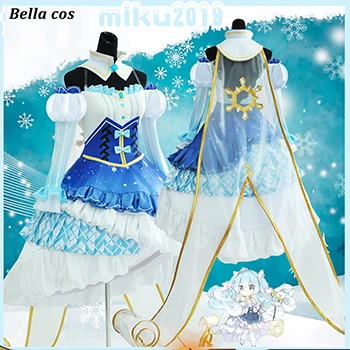 Карнавальный костюм Вокалоида Хацунэ Мику размера на заказ, платье лолиты со звездой снегом Мику, костюмы на Хэллоуин для женщин, одежда Аниме - Цвет: costume
