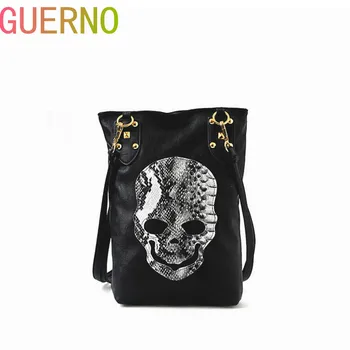 

Hot 2019 New Punk Black Skull Face Designer PU leather Handbags Women's Shoulder Bag Ladies Tote CrossBody Shopping Bag al002
