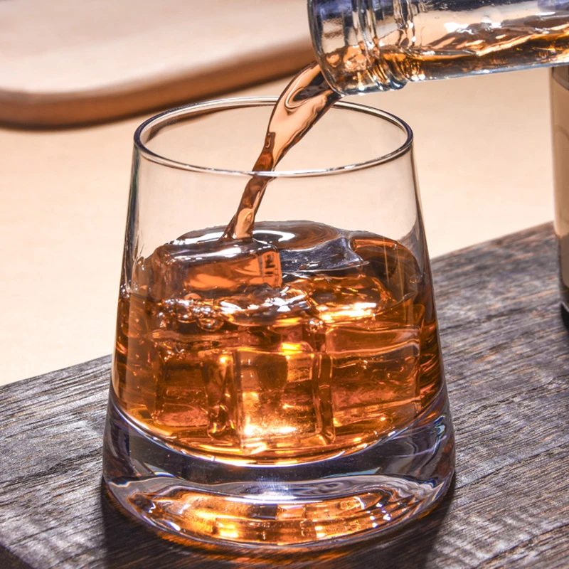 

2 Pcs/Lot Whiskey Glass Cup Transparent Thick Bottom Wine Cup for KTV Bar Club Vodka Bourbon Whisky Scotch Liquor Gift for Men