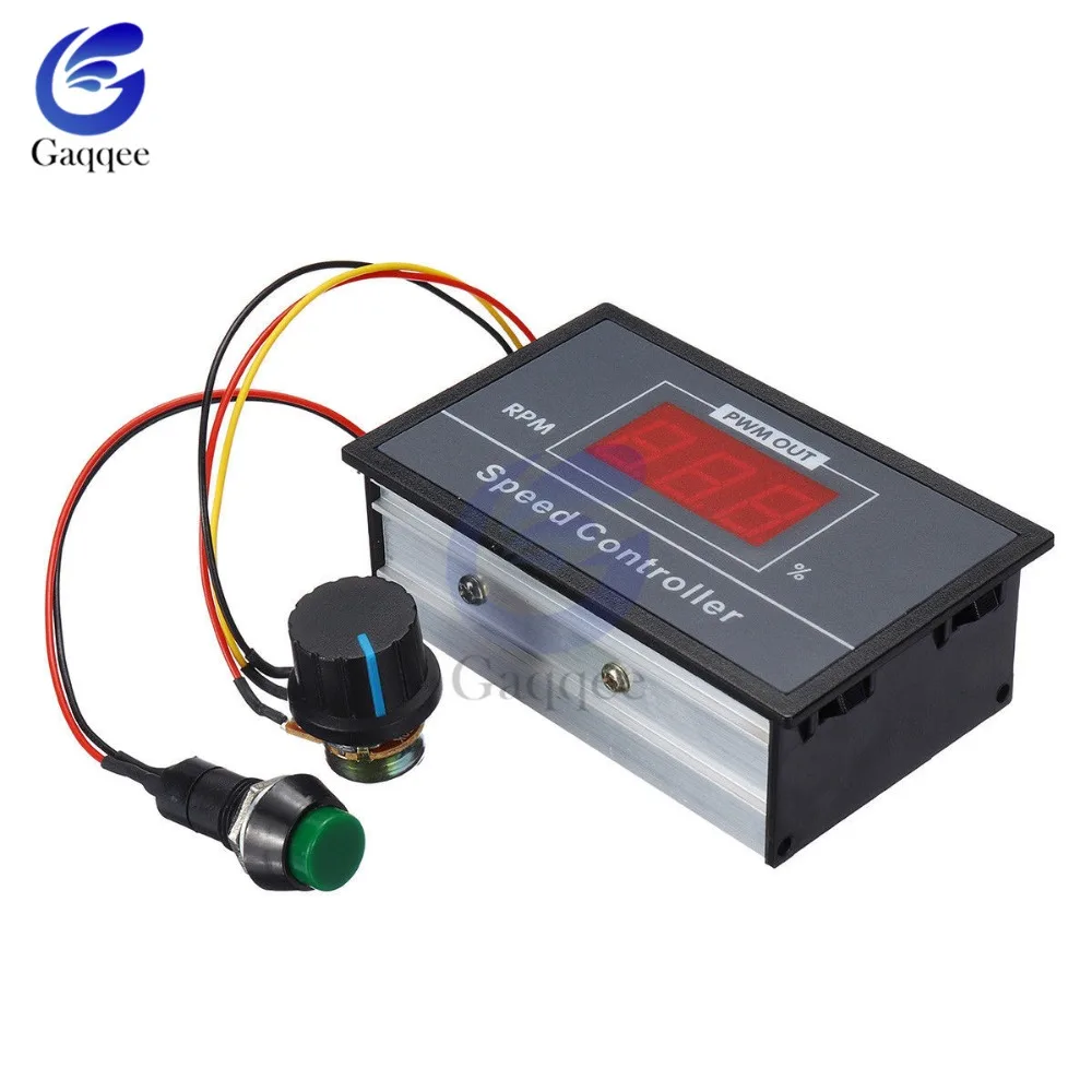 30A DC 6V-60V 12V 24V 48V PWM Motor Speed Controller Digital LED Display 0~ adjustable 15KHZ With potentiometer switch