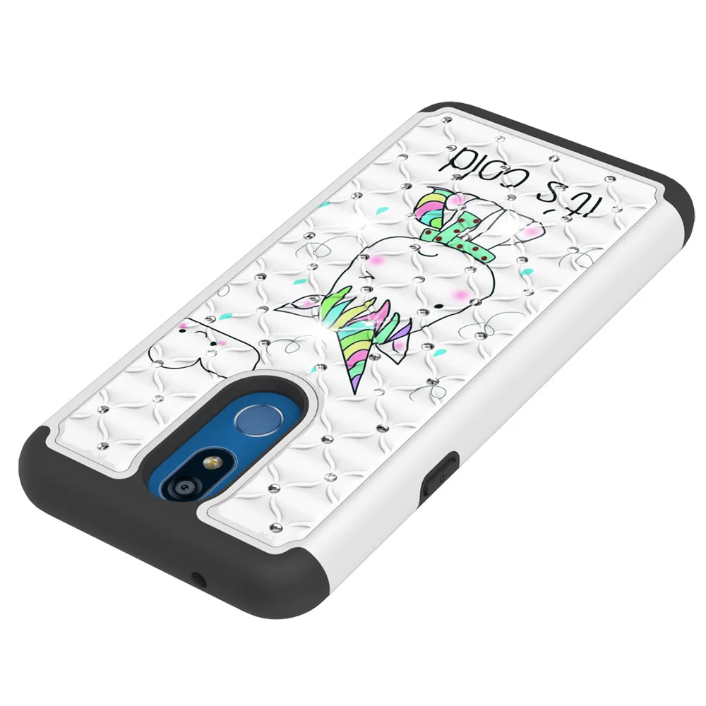 Гибридный блестящий чехол для LG V40 K40 K30 K10 K8 G7 Q7 Блестящий сияющий блеск Чехол Defender для LG G8 ThinQ двухслойный