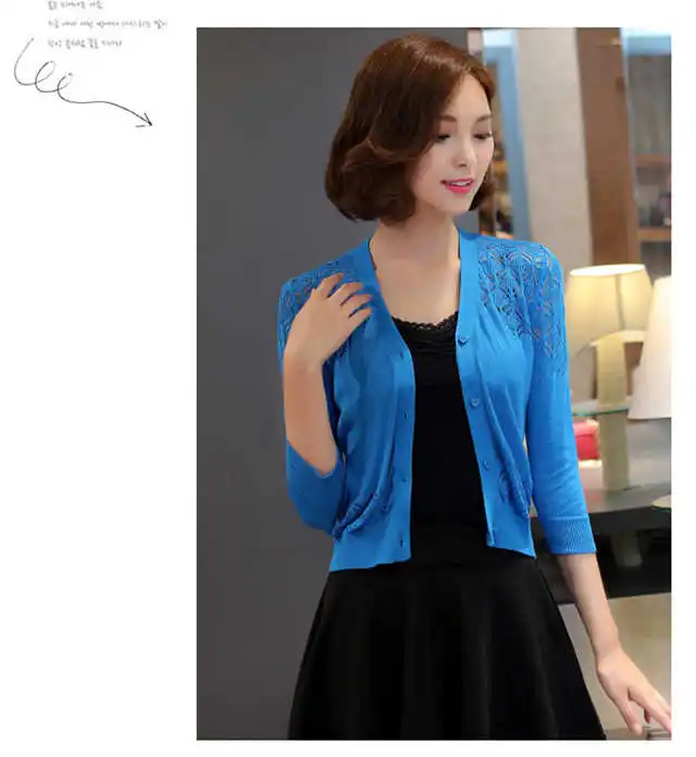 

New 2019 spring and summer thin cardigan new sweater hollow thin coat small shawl sunscreen air conditioning cardigan