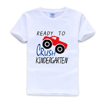 

Ready to Crush Kindergarten T-shirt Back to School Boys T-Shirt First Day of School T-Shirt Monster Truck Shirts Shirt for boys