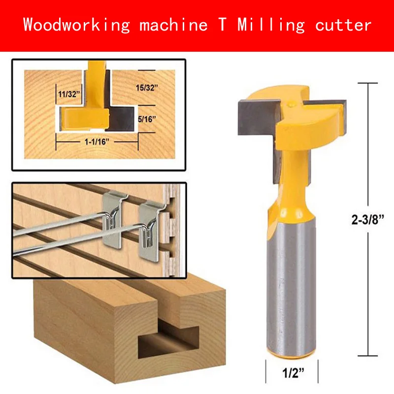 

Woodworking machine Milling cutter T shape YG6X tungsten steel alloy machining wood