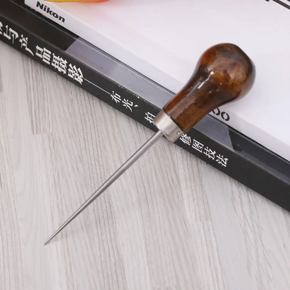 1 шт. поп Awl Pricker швейный инструмент дыропробивной станок швейная строчка Кожа ремесло деревянная ручка