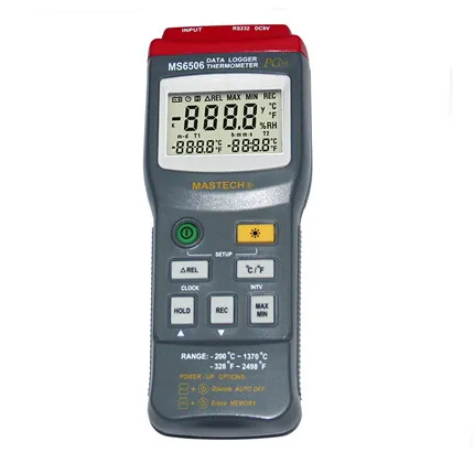 

High Accuracy Digital Thermometers Temperature Gathering Table Meter Mastech MS6506