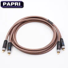 PAPRI MPS QR-11G DIY Audio Cable Gold Plated RCA Connector Plug 99.99997% OCC Wire For Subwoofer DAC Male To Male Signal Line