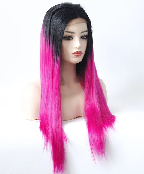 long straight ombre pink wig-10