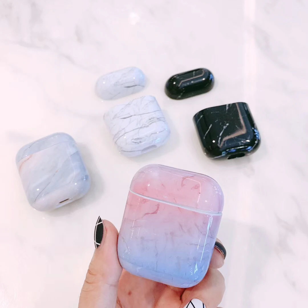 

For AirPods Case luxury colorful marble Pattern Protective Cover For Airpods Bluetooth Earphone Case For Air pods 2 hard Case