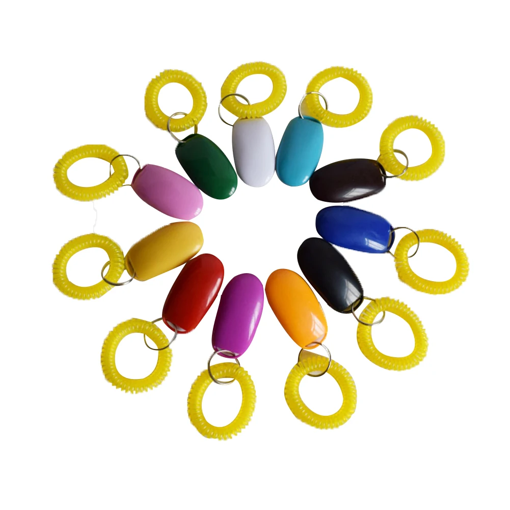 7Pcs Pet Training Trainer Dog Clicker Whistles Adjustable Key Ring and