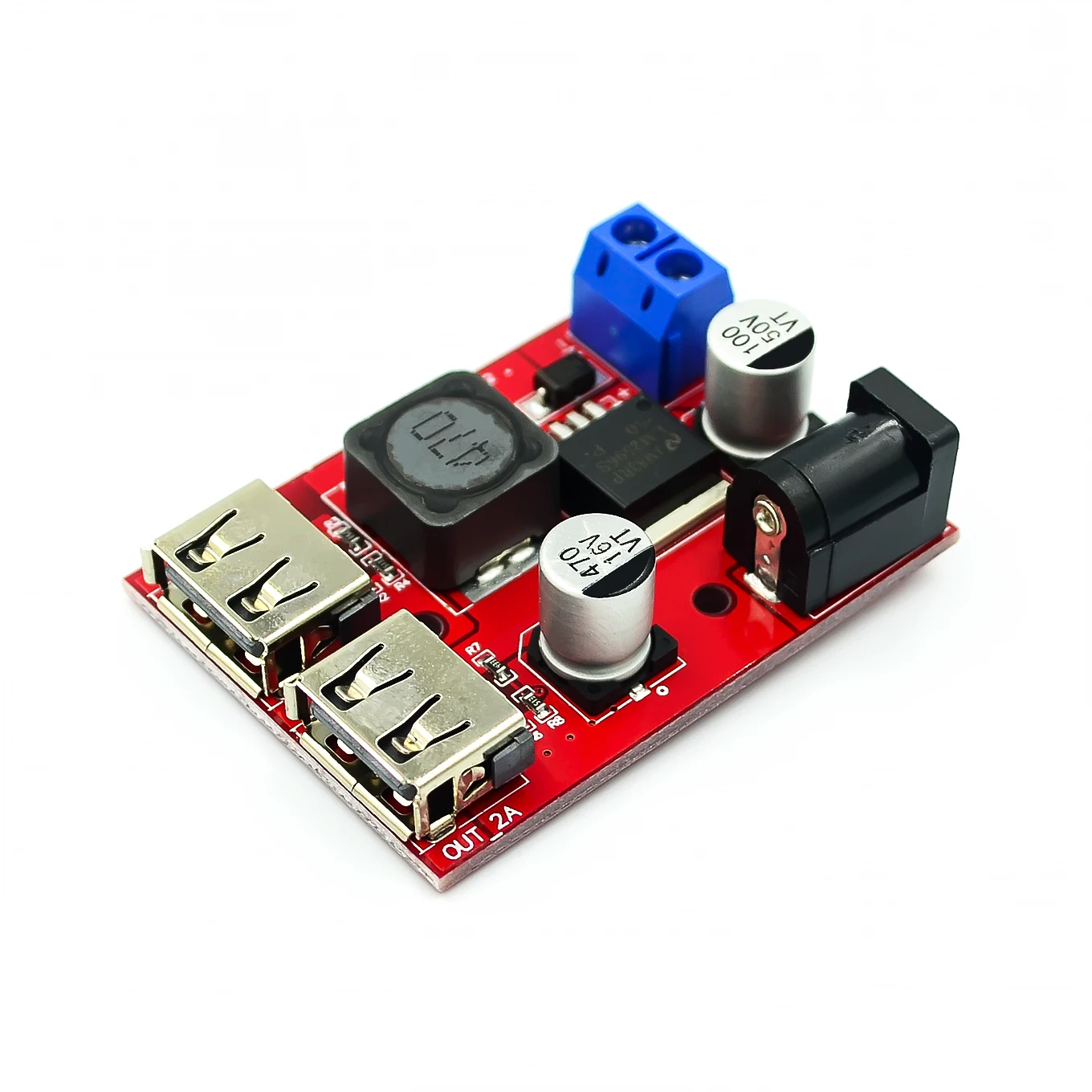 

LM2596 LM2596S Dual USB DC-DC 9V 12V 24V 36V to 5V 3A Step Down Buck Converter Board Car Charger Solar Power Supply Module