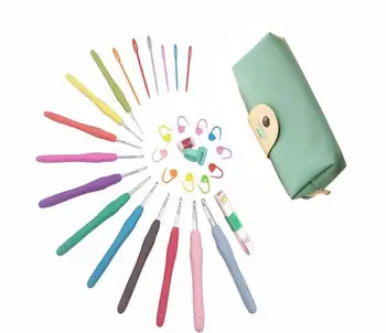 Buy 10sets 30Pcs Set Crochet Hooks Set Yarn Hand Knitting Needles Rubber Grip Needlework DIY Sewing Smooth Stitch Weave Craft