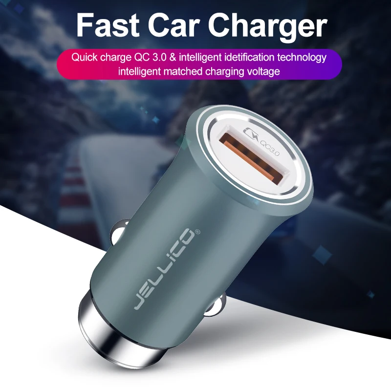 

Jellico Mini USB QC 3.0 Car Charger For iPhone Type C PD Fast Charger Mobile Phone Quick Charger Car Lighter Slot Quick Charge