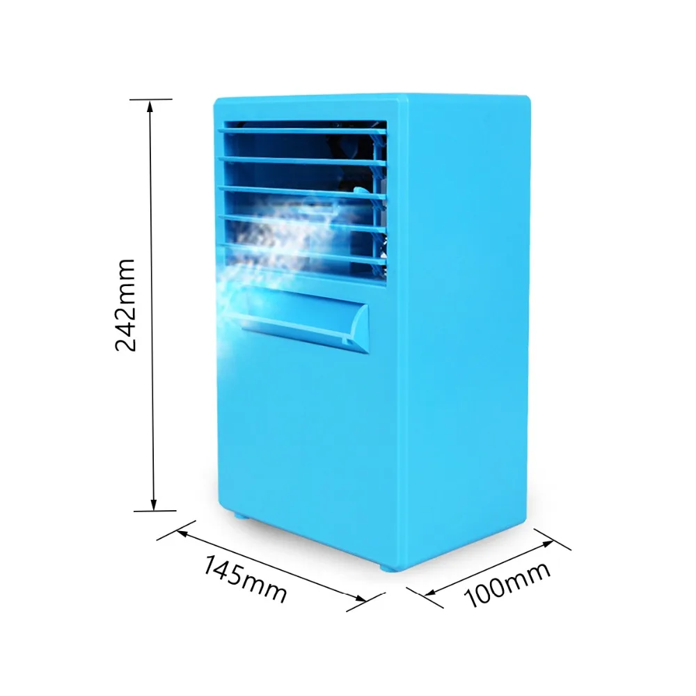 2018 Mini escritorio aire acondicionado refrigeración humidificación enfriador de aire azul/blanco Ventilador portátil Ventilador fuerte viento en Stock