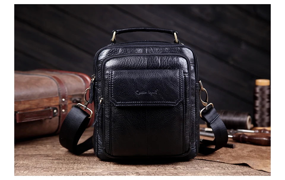 genuíno para homem natural cowskin pequeno saco