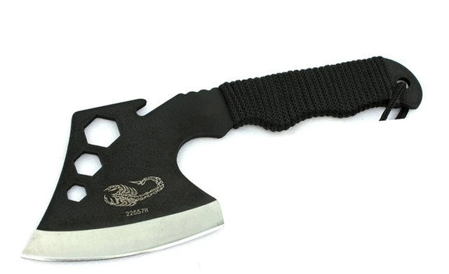 315g Ultralight Portable Camping Axe 3Cr13Mov Blade 55 HRC Black Woodworking Repair Tools Ax Hex Wrench Hunting Tomahawk Machete