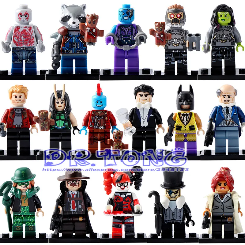DR TONG Super Hero Guardians of the Galaxy Groot Raccoon Star Lord Peter Quill Penguin Barbara