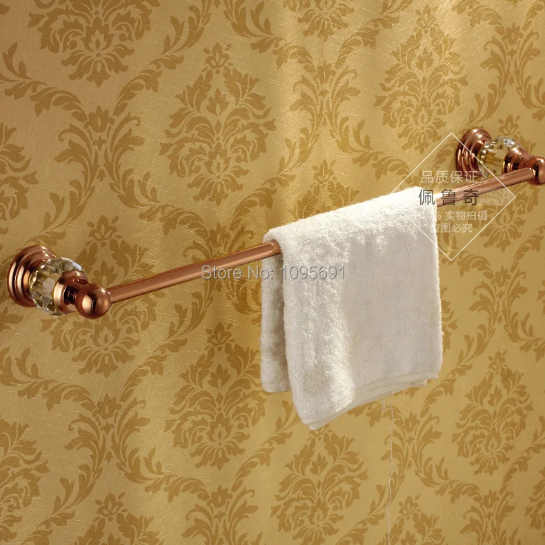 Brass & Crystal Rose Gold Single Towel Bar,Towel Holder,Towel rack