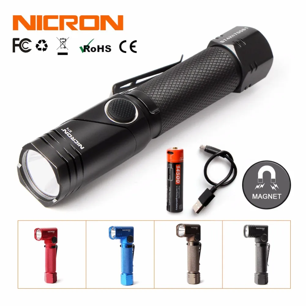

NICRON 3W Mini LED Flashlight usb Light Lamp 3 Modes Torch Waterproof LED USB Rechargeable Keychain Torch Lamp For Hunting Black