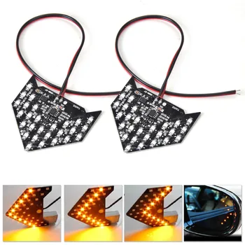 

beler 2Pcs Yellow 27 SMD LED Sequential Arrow Panel Rear View Side Mirror Turn Signal Light for Ford focus Kuga Fiesta Mustang