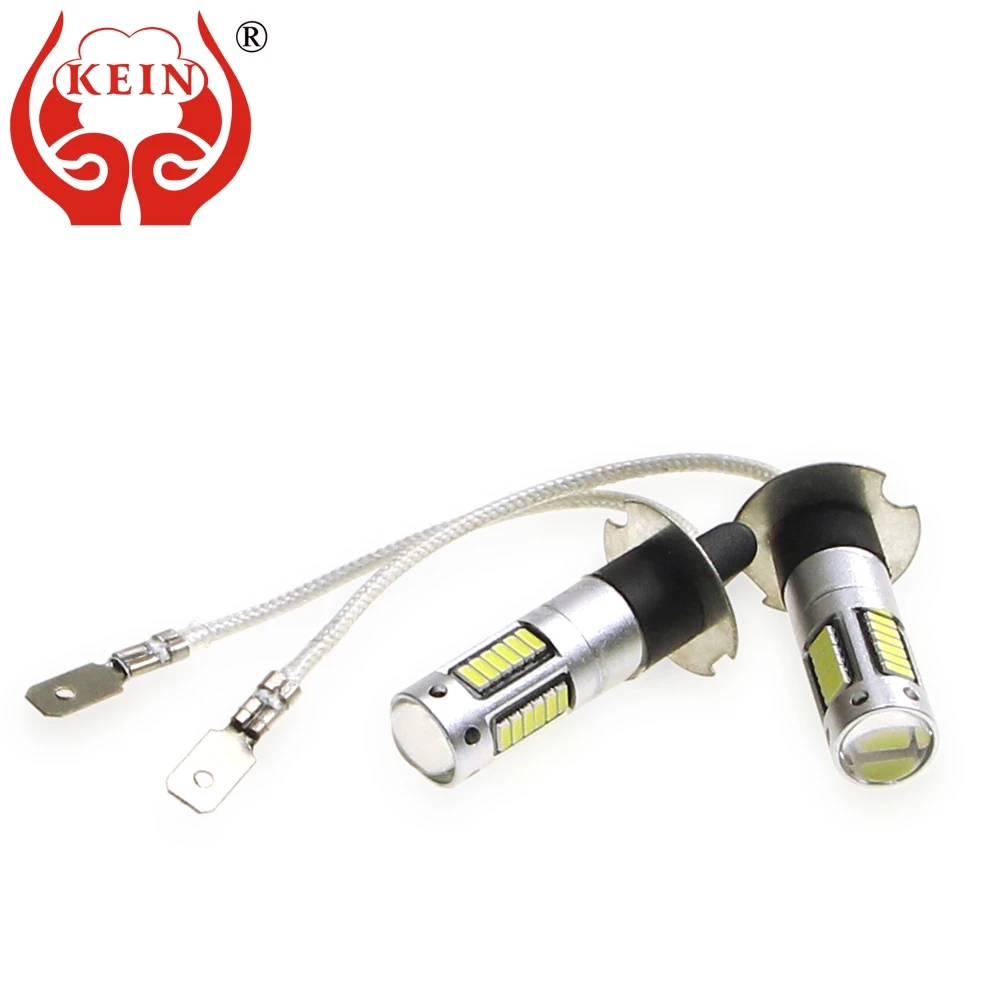 

KEIN 2pcs 6000K H3 LED fog Bulb 4014 30SMD car Auto H3 led DRL Day Driving External Daytime Running Light Lamp Vehicle White 12V