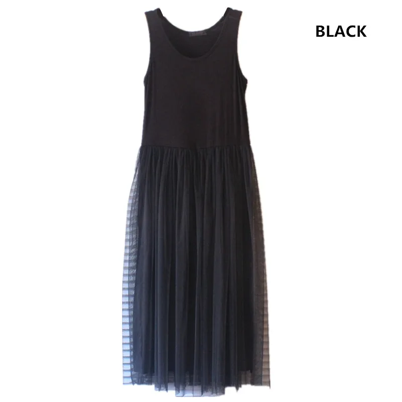 Удобное Брендовое модальное кружевное платье, модные Лоскутные кружевные платья с высокой талией, женское платье большого размера черного и белого цвета, M-5XL 6XL - Цвет: Черный