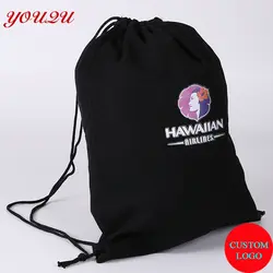 Пользовательские drawstring сумка 100% хлопок с логотипом печати