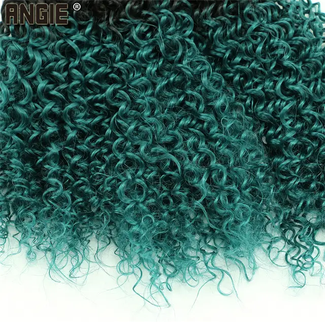 Online Shop Angie Black To Green Ombre Hair Bundles Kinky Curly