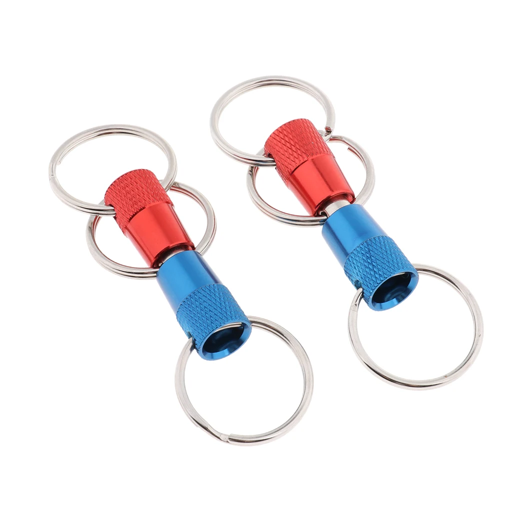 2pieces Detachable Pull Apart Quick Release Keychain Key Rings