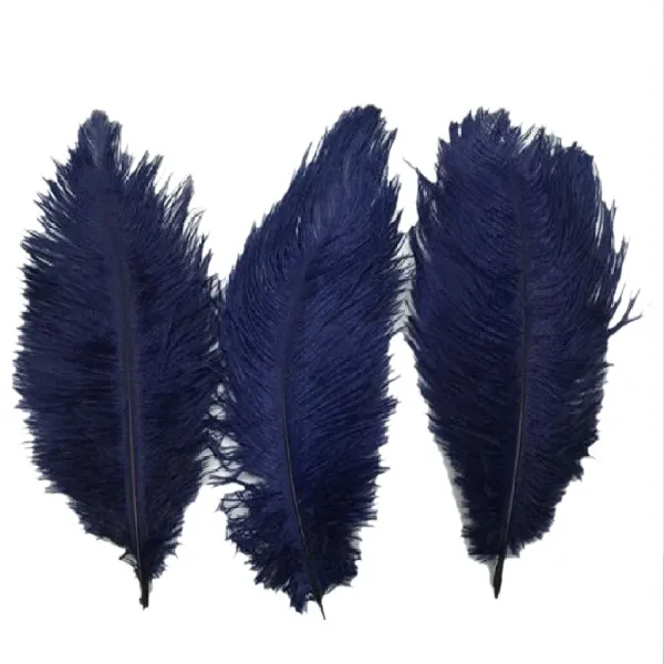 Отличные дешевые 10 шт темно-синие страусиные перья 20-25 см Свадебные украшения Аксессуары для оперения красивые поделки