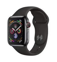 Apple Watch Series 4, OLED, сенсорный экран, gps (satellite), сотовый, 39,8 г, черный