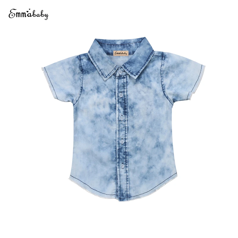 Emmababy 2 7Y Baby Boy Denim Shirts 2018 Children Clothing Toddler Baby