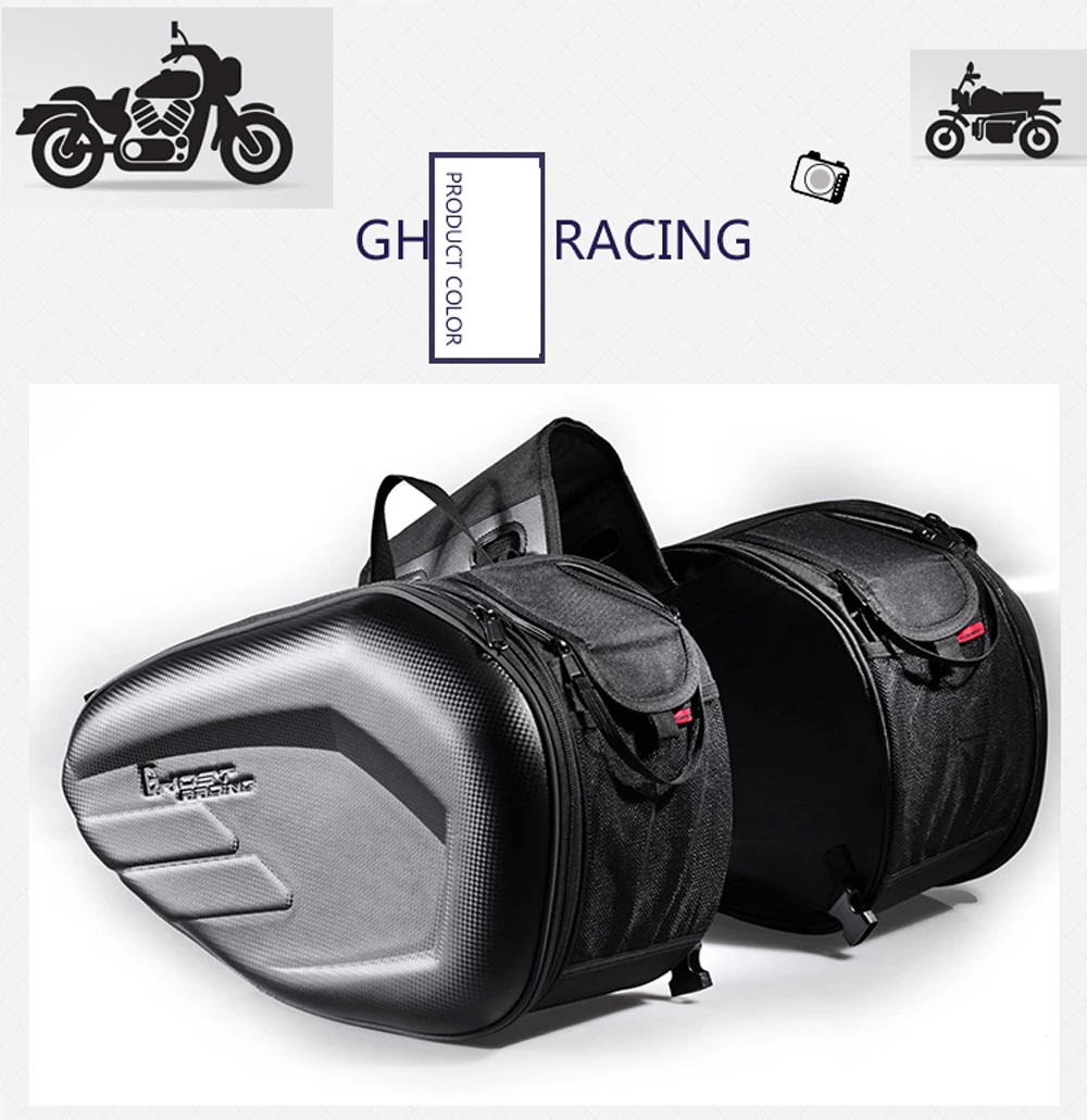 Ghost Racing 58l Waterproof Motorcycle Saddle Bags Maleta Moto Riding Helmet Bag Side Bag Tail Luggage Suitcase With Rain Cover Aliexpress