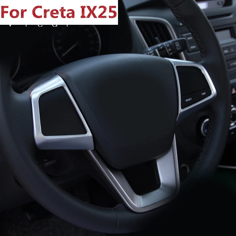 Для creta hyundai ix25 декоративные кнопки на рулевом колесе крышка отделка интерьера