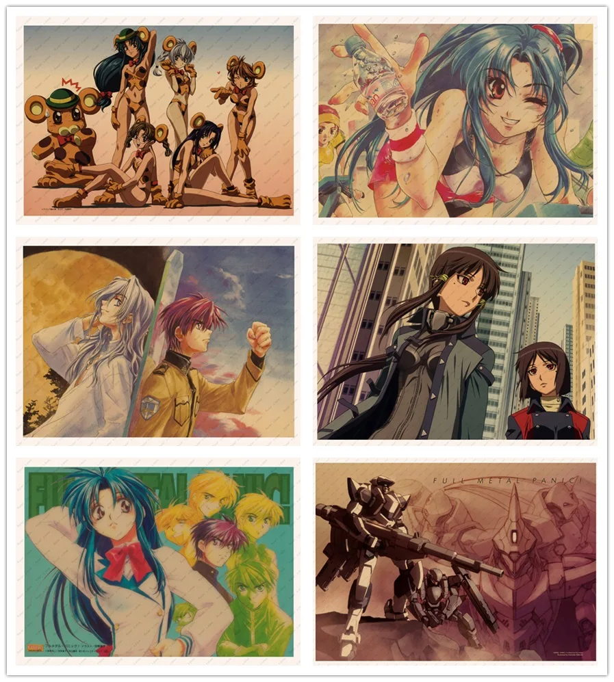 

Ful Metal Panic Sousuke Sagara Kaname Chidori Teresa Testarossa Japanese Anime Poster Kraft Poster Retro Poster