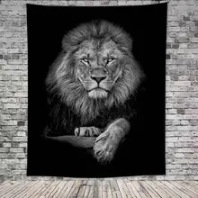 Скандинавский горячий стиль ткань американская мебель декоративный гобелен пляжное полотенце из декоративной ткани черно-белый лев тигр Полярный медведь печать