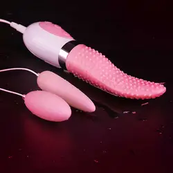 Мощный USB зарядка вибраторы для женщин секс-игрушки выпуклый язык с двойной пулей яйца G-spot клитор стимулятор мастурбатор