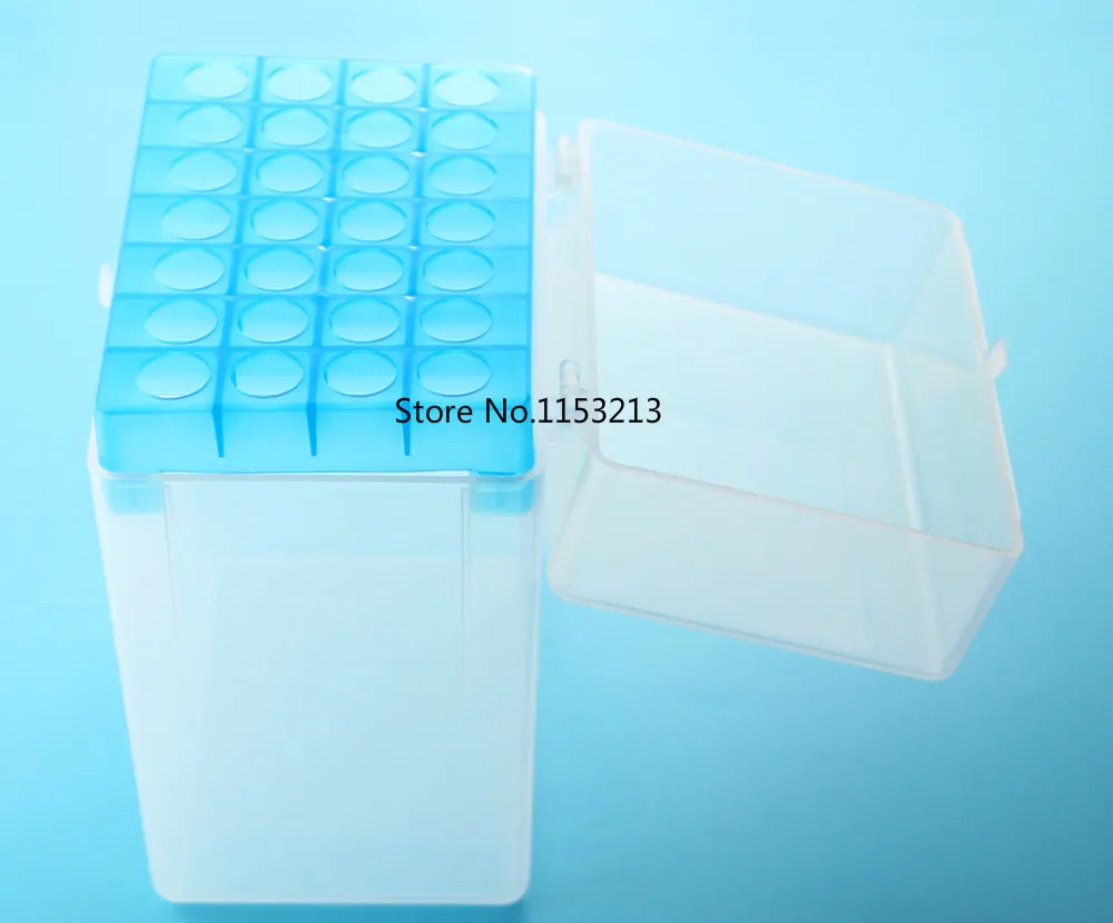 Plastic pipette tips box 28 vents for 5000ul / 5ml chemical biological