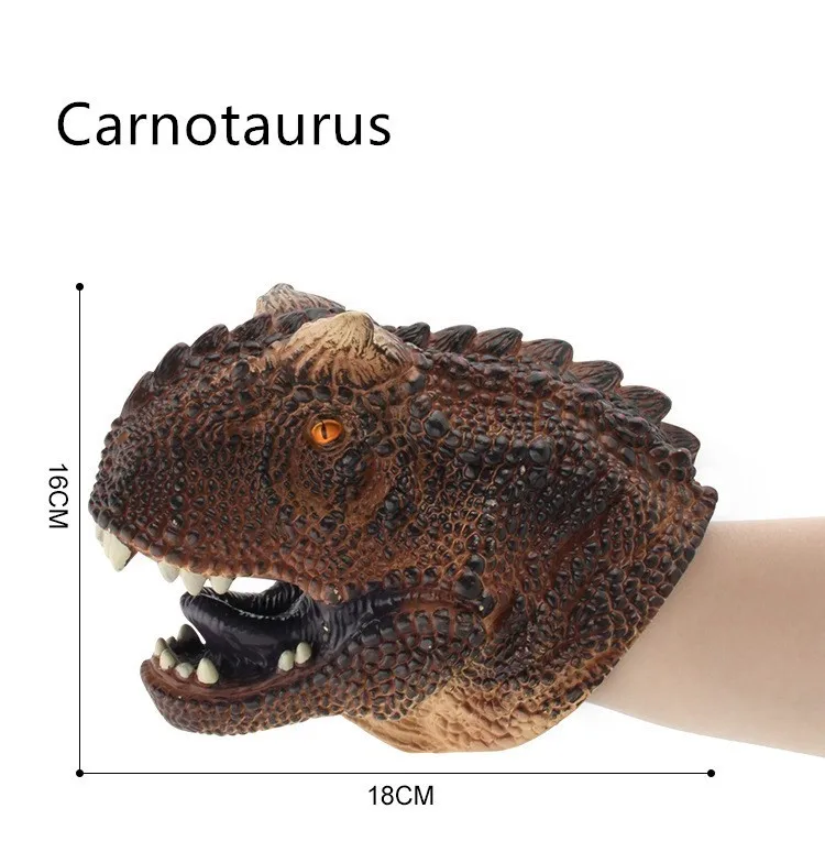 Динозавр ручной Куклы ролевые игры реалистичные тираннозавр рекс голова перчатки мягкая игрушка куклы детские игрушки животные игрушки для детей - Цвет: Carnotaurus