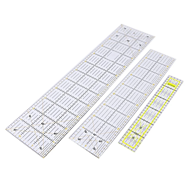 

DIY Quilting Sewing Patchwork Ruler Cutting Tool Thick Transparent 30/45/60cm Household Fabric Crafts
