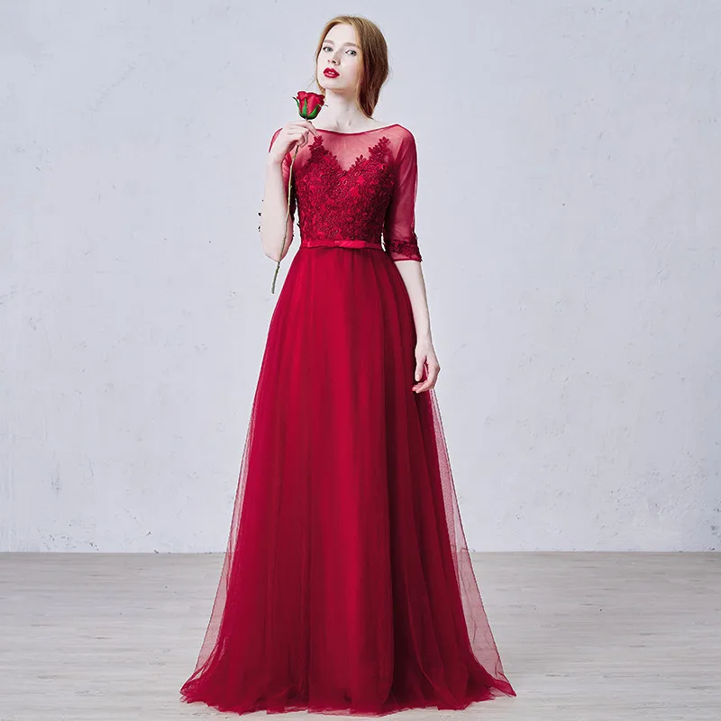 2015 vestidos de festa New Arrival Red Sexy Appliq...