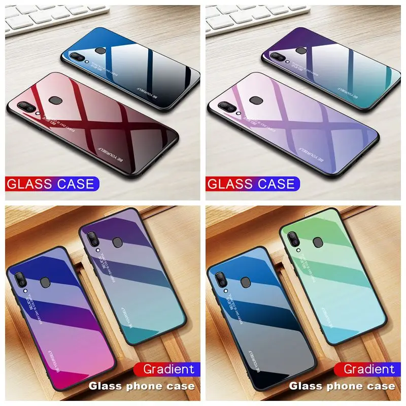 Shockproof Glass Phone Cases For Samsung Galaxy A30 A50 A70 A20 A10 M10 M20 M30 M40 S10 S10E S8 S9 Plus A7 2018 Back Cover |