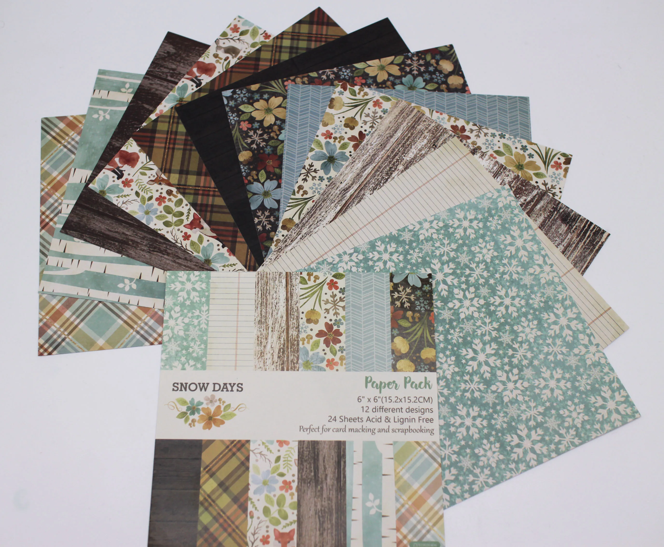 

12/24 Sheets 6'' Single-side printed Paper winter Style Handmade Craft Paper For DIY Projects/Photo Album/Card Making Crafts