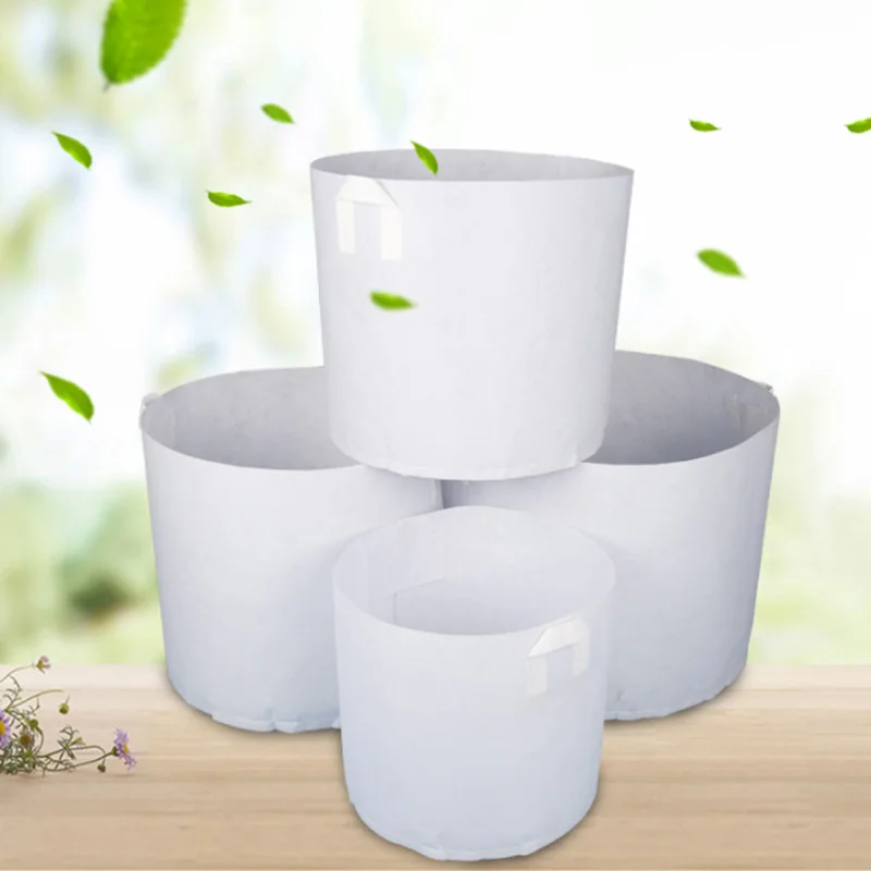 

Non Woven Tree Fabric Pots Grow Bag Root Container Plant Pouch white hand with planting flowers nonwoven bags Grows Culture