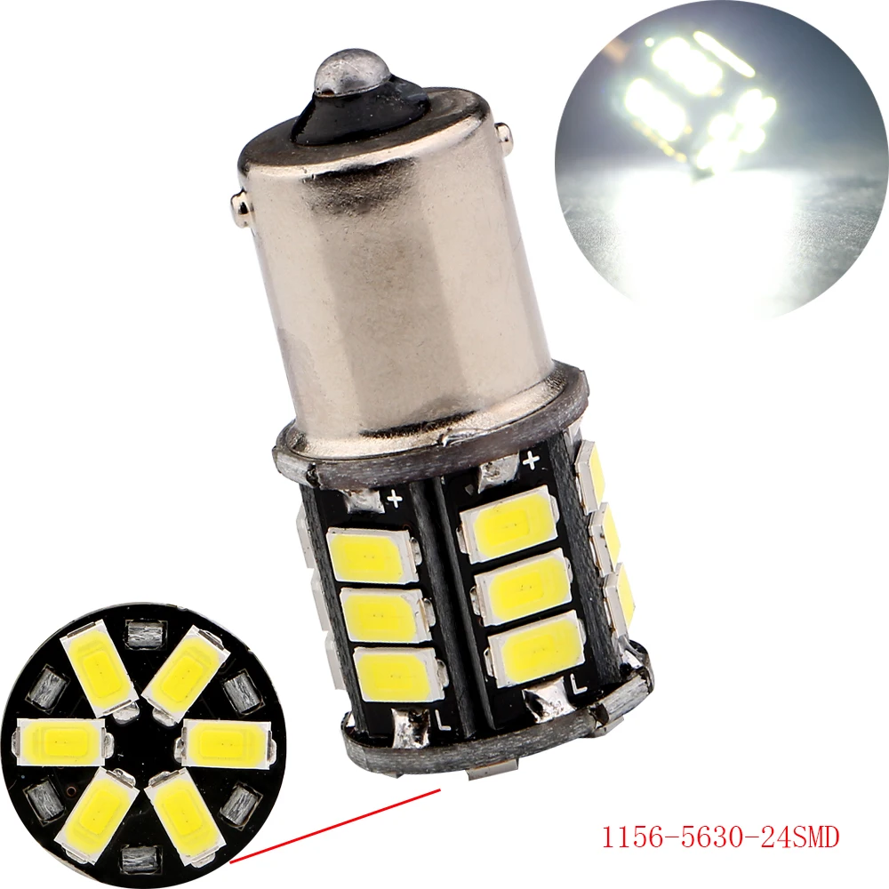 

4Pcs 5630 24 SMD LED Lights P21W S25 1156 1157 3156 3157 7440 7443 Car Bulbs for Tail Brake Backup Reverse Turn Lamp