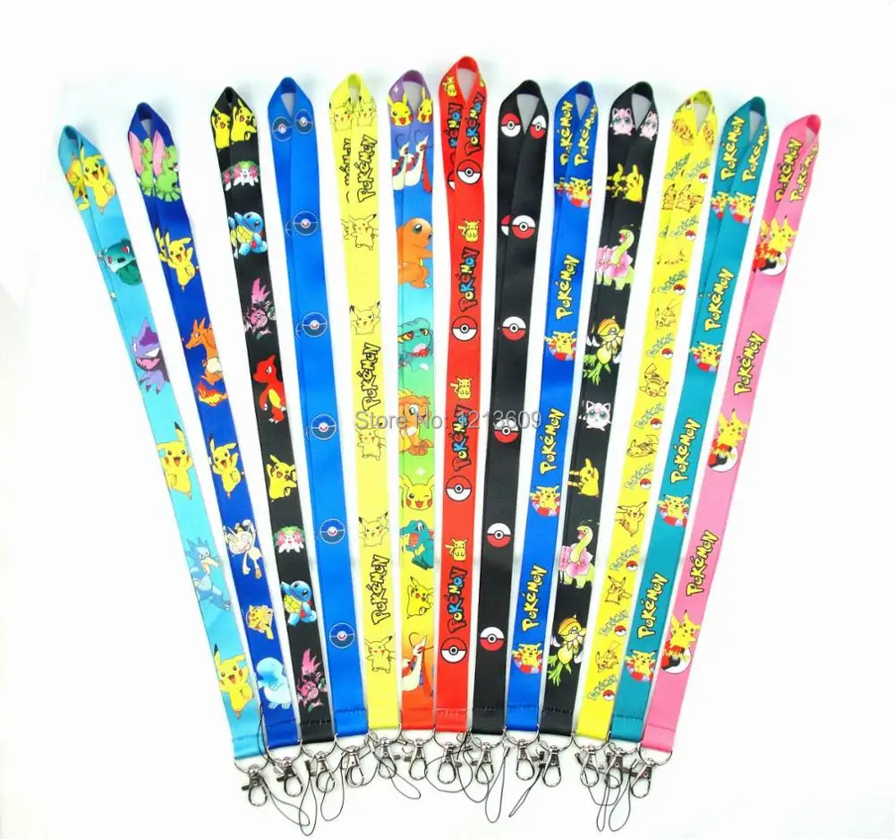 

New 50 pcs Pokemon Cello Phone key chain Neck Strap Keys Camera ID Card Lanyard Free Shipping
