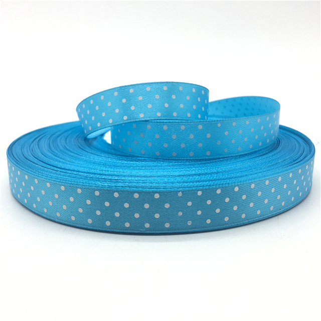 5/8"(15mm) Polka Dots Satin Ribbon Printed Polyester Ribbon DIY Christmas Wedding Decoration