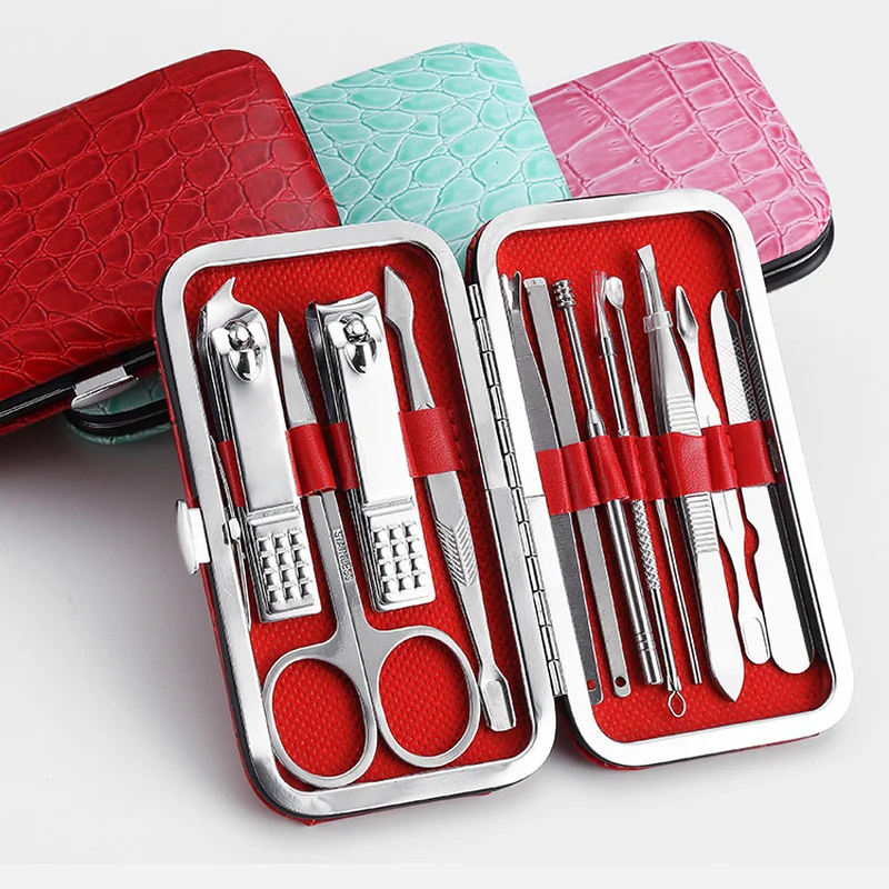 Hochwertige stahl multi-funktion 12-stück dekoration EIN werkzeug sharp messer nagel knipser hand werkzeug sets