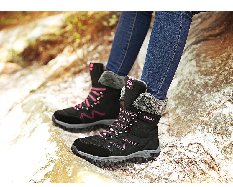 Новые женские ботинки высокое качество кожи замшевые женские зимние сапоги Утепленная одежда Водонепроницаемые зимние ботинки; Botas mujer
