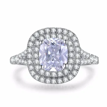 

Florid Jewelry Halo 2Ct Lightpink Cushion Cut Synthetic Diamonds Promise Ring 925 Sterling Silver Ring White Gold Color